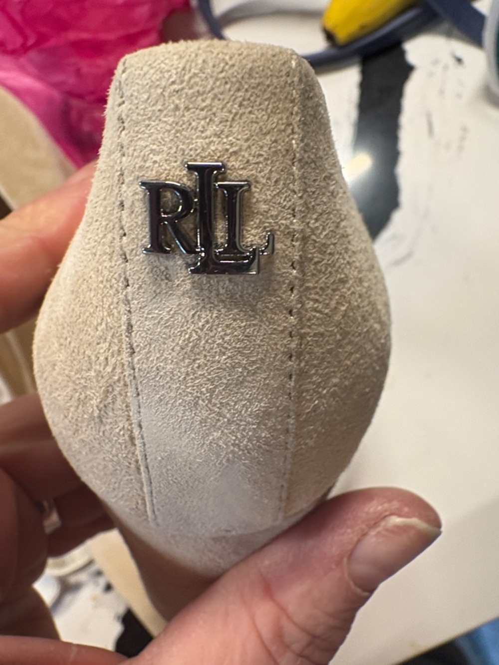 Ralph Lauren Beige Kidsuede Pointed Pump - Picture 4 of 7